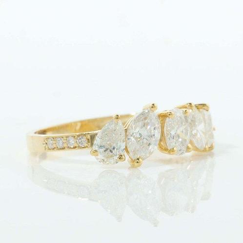 Trouwring - 14 karaat Geel goud - 1.47ct. tw. Diamant, Handtassen en Accessoires, Antieke sieraden