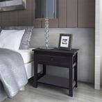vidaXL Nachtkastjes 2 st hout zwart, Maison & Meubles, Chambre à coucher | Tables de chevet, Verzenden