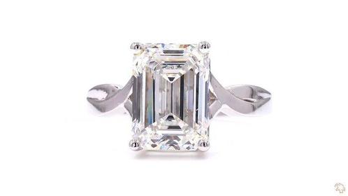 Ring - 18 karaat Witgoud - 4.04ct. tw. Diamant (Lab-grown) -, Handtassen en Accessoires, Ringen