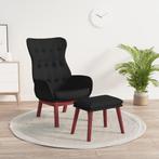 vidaXL Relaxstoel met voetenbank stof zwart, Verzenden, Nieuw