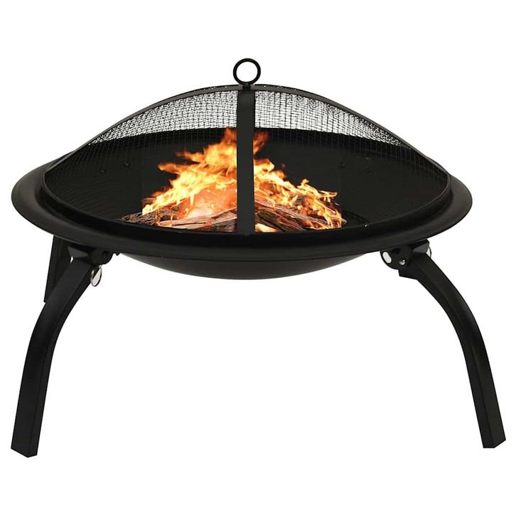 vidaXL Vuurschaal en barbecue 2-in-1 met pook 56x56x49 cm, Huis en Inrichting, Haarden, Nieuw, Verzenden