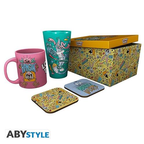 Looney Tunes Gift Set (XXL Glas + Onderzetters + Mok), Verzamelen, Film en Tv, Ophalen of Verzenden