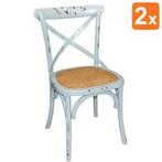 Stoelen | Rotan/Hout | Naturel | Antique Blue Wash Frame |, Zakelijke goederen, Verzenden, Nieuw in verpakking