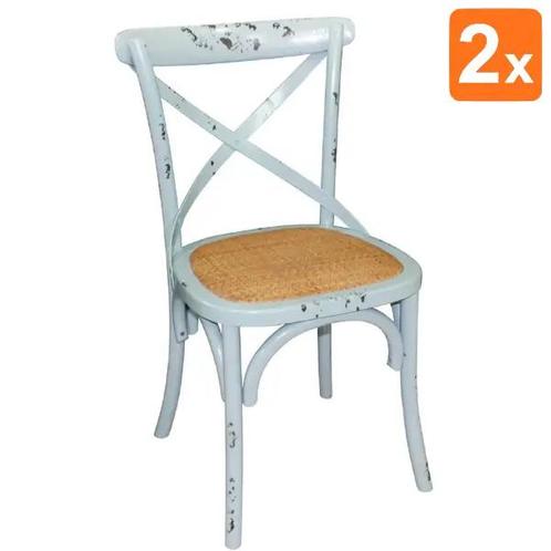 Stoelen | Rotan/Hout | Naturel | Antique Blue Wash Frame |, Zakelijke goederen, Horeca | Keukenapparatuur, Nieuw in verpakking