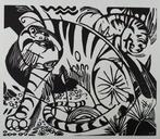 Franz Marc (1880-1916) - Tiger 1912- Holzschnitt, Antiquités & Art