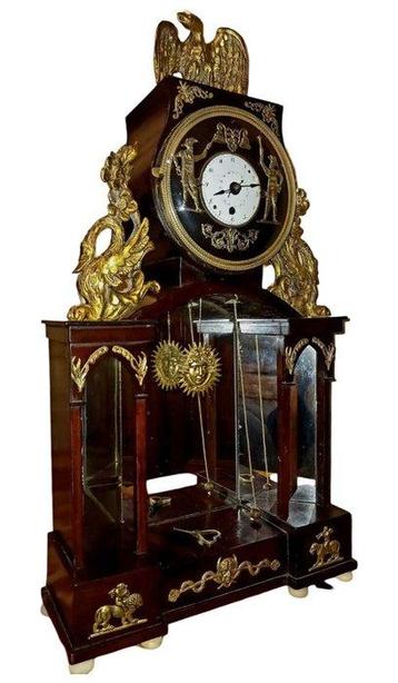Automaton mantelklok -   - Walnoot - 1800-1850