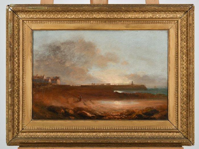 Alexander Young (1865-1923) - Evening at West Granton beach,, Antiek en Kunst, Kunst | Schilderijen | Klassiek