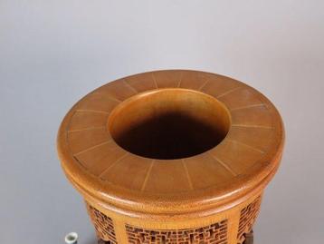 LARGE BAMBOO BITONG WITH INTRICATE DOUBLE CARVING -