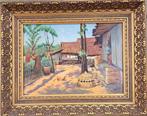 J,van Aken (XX) - Village scene Java, Antiek en Kunst
