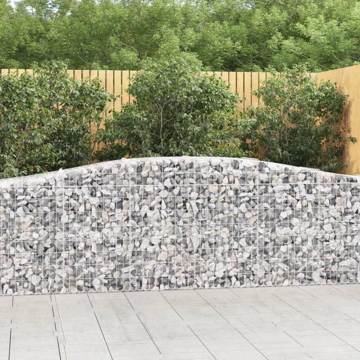 vidaXL Schanskorven 15 st gewelfd 400x50x80/100 cm ijzer, Tuin en Terras, Bloempotten, Nieuw, Verzenden