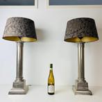 Tafellamp - Aluminium - Twee Empire stijl tafellampen, Antiek en Kunst