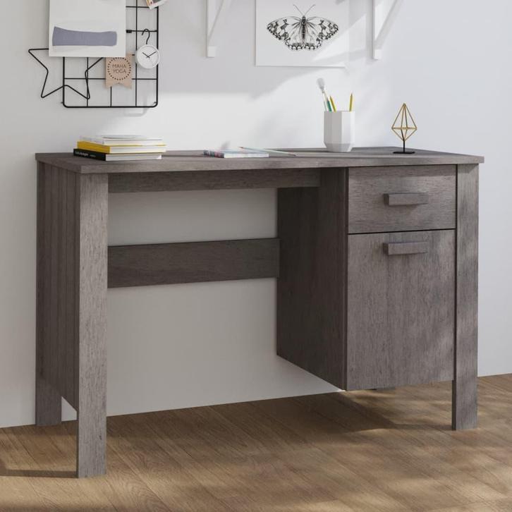 vidaXL Bureau HAMAR 113x50x75 cm massief grenenhout, Huis en Inrichting, Bureaus, Nieuw, Verzenden