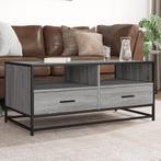 vidaXL Salontafel 100x50x45 cm bewerkt hout en metaal grijs, Huis en Inrichting, Tafels | Salontafels, Verzenden, Nieuw