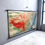 PPWK Poland Warsaw 1971 - School Wall Map China and Japan -