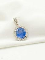 Hanger - 18 karaat Witgoud - 2.55ct. tw. Saffier - Diamant