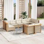 vidaXL Salon de jardin avec coussins 9 pcs beige résine, Jardin & Terrasse, Ensembles de jardin, Verzenden, Neuf, Salons de jardin