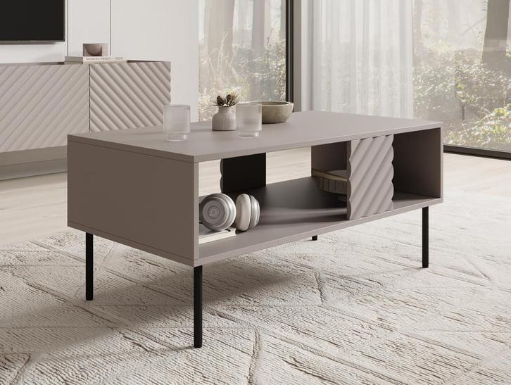 Meubella Salontafel beige 100x50x40cm | 1 Lade, Huis en Inrichting, Tafels | Salontafels, Nieuw, 50 tot 100 cm, Minder dan 50 cm