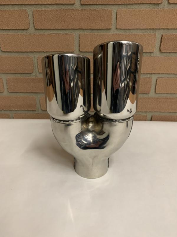 Uitlaat sierstuk rvs dubbel 3 inch uitgang, Auto-onderdelen, Uitlaatsystemen, Nieuw, Ophalen of Verzenden