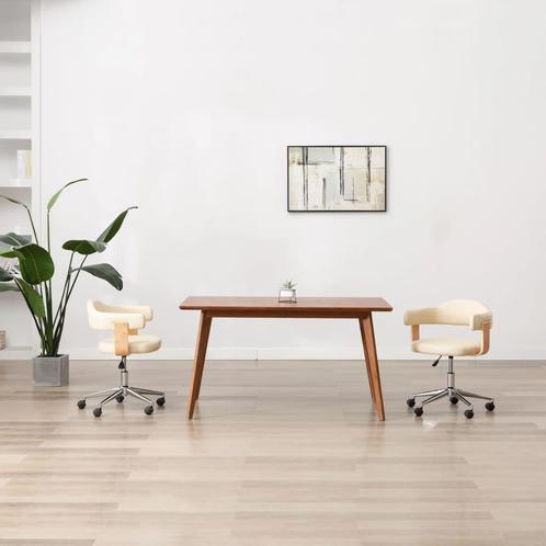 vidaXL Eetkamerstoel draaibaar gebogen hout en kunstleer, Huis en Inrichting, Stoelen, Nieuw, Verzenden