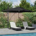 vidaXL Parasol Zwart 351 x 250 x 253 cm Polyester en, Verzenden, Nieuw