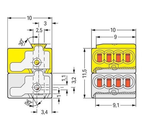 Wago Micro Bus Systeem Aansluit Terminal - 243-212 [50, Doe-het-zelf en Bouw, Elektriciteit en Kabels, Verzenden