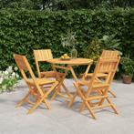 vidaXL 5-delige Tuinset massief teakhout, Tuin en Terras, Verzenden, Nieuw, Tuinset