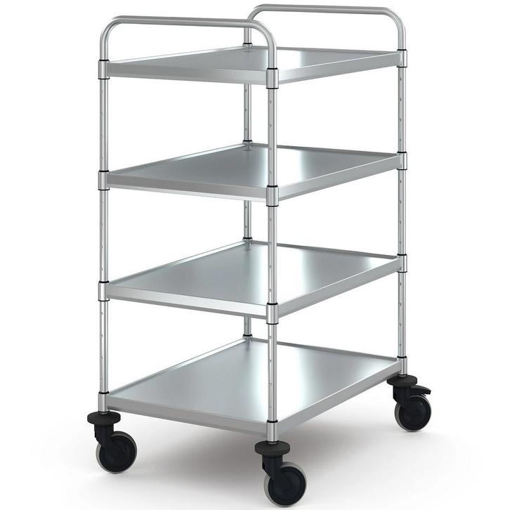 Serveerwagen | VARIOCART | RVS | 4 Niveaus (EN800x600) |, Zakelijke goederen, Horeca | Keukenapparatuur, Nieuw in verpakking, Verzenden