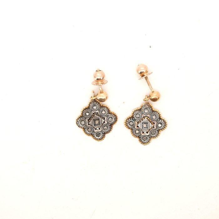 Oorbellen - 19.2 kt. Geel goud - Diamanten, Handtassen en Accessoires, Oorbellen