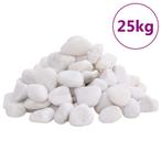 vidaXL Kiezelstenen gepolijst 2-5 cm 25 kg wit, Verzenden, Nieuw
