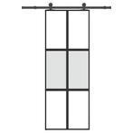 vidaXL Schuifdeur met beslag 76x205 cm gehard glas en, Doe-het-zelf en Bouw, Deuren en Vliegenramen, Verzenden, Nieuw