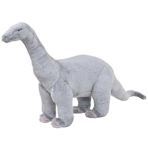 vidaXL Speelgoeddinosaurus staand XXL pluche grijs, Kinderen en Baby's, Speelgoed | Knuffels en Pluche, Nieuw, Verzenden