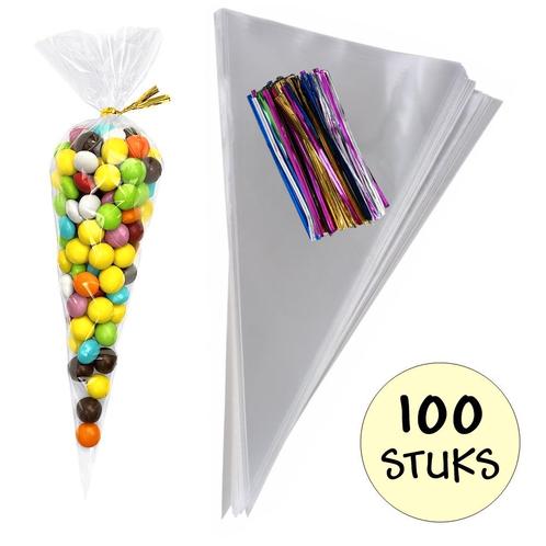 Fako Bijoux® - 100x Cellofaan Puntzakken 30x16cm - Puntzak, Diversen, Cadeauverpakkingen, Verzenden