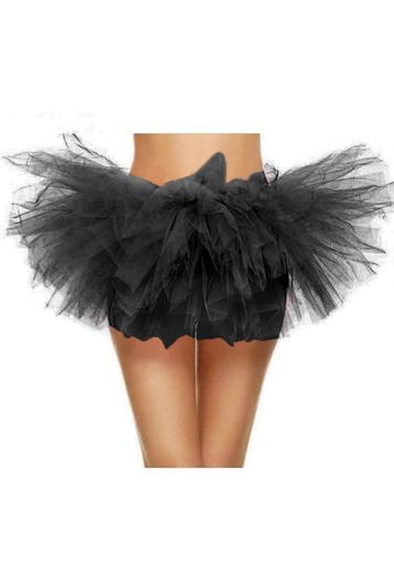 Korte Tutu Zwart Tule Rokje L XL XXL Zwarte Petticoat Rok Da, Ophalen of Verzenden, Nieuw