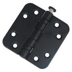 Kogellagerscharnier 7676 mm ronde hoek mat zwart, Ophalen of Verzenden