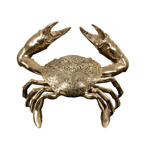 Beeld, Bronze XXL Batik Crab 38cm - Indonesia - 28 cm -, Antiek en Kunst, Curiosa en Brocante