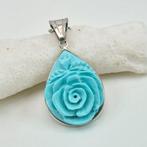 Turquoise - Zilver - Ketting met hanger - Natuurlijk turkse