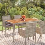 vidaXL Table de jardin dessus en bois Gris 150x90x75 cm, Tuin en Terras, Verzenden