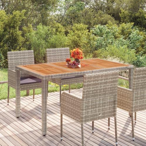vidaXL Table de jardin dessus en bois Gris 150x90x75 cm, Jardin & Terrasse, Ensembles de jardin, Neuf, Envoi