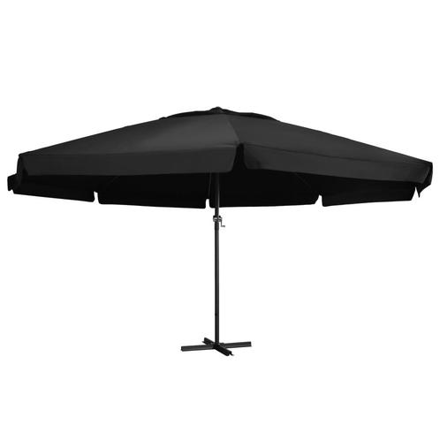 vidaXL Parasol met aluminium paal 500 cm zwart, Tuin en Terras, Parasols, Nieuw, Verzenden