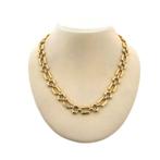 Gouden fantasie schakel collier | 42 cm (robuuste collier), Bijoux, Sacs & Beauté, Colliers, Ophalen of Verzenden