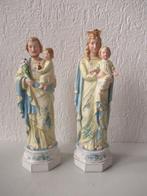 Statue, Paar Heiligenbeelden - 34 cm - Biscuit de porcelaine, Antiek en Kunst