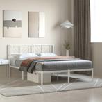 vidaXL Cadre de lit métal avec tête de lit blanc 140x200, Maison & Meubles, Chambre à coucher | Lits, Neuf, Verzenden