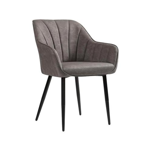 Loungestoel Grijs PU | Retour Deal | Eetkamer & Woonkamer..., Huis en Inrichting, Fauteuils, Nieuw, Verzenden