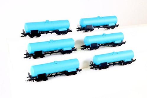 Liliput H0 - Transport de fret - Six wagons-citernes bleus,, Hobby & Loisirs créatifs, Trains miniatures | HO