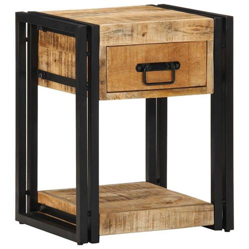 vidaXL Nachtkastje 40x35x50 cm massief ruw hout mango, Huis en Inrichting, Slaapkamer | Nachtkastjes, Nieuw, Verzenden