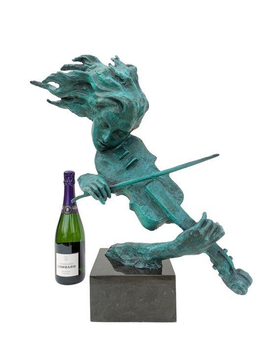 sculptuur, De Violiste - 60 cm - Brons, Antiquités & Art, Curiosités & Brocante