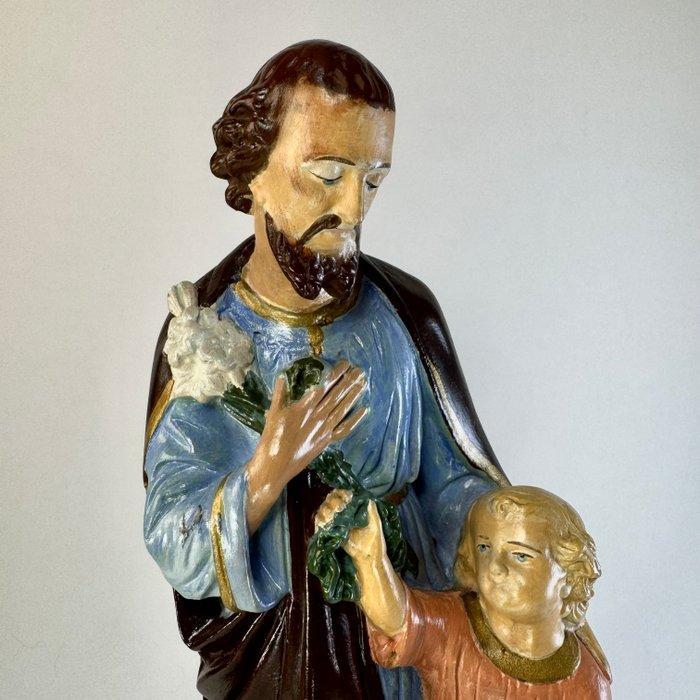 Beeld, Religieus beeld - 45 cm - Antiek Beeld Heilige Jozef, Antiek en Kunst, Antiek | Boeken en Manuscripten