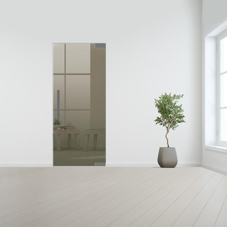Glazen binnendeur zonder kozijn RVS beslag-Rechtsdraaiend-Br, Doe-het-zelf en Bouw, Glas en Ramen, Nieuw, Verzenden