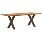 vidaXL Eettafel rechthoekig 220x90x74 cm massief eikenhout, Huis en Inrichting, Tafels | Eettafels, Verzenden, Nieuw