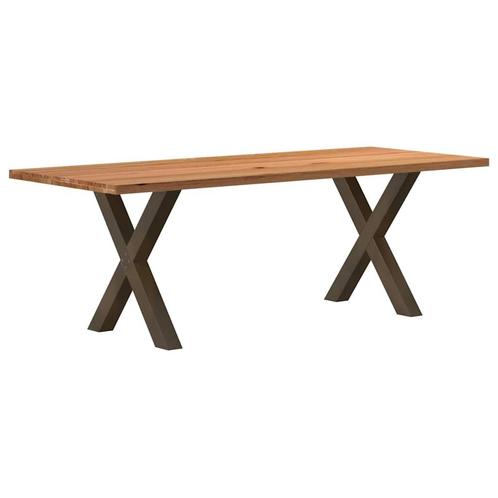 vidaXL Eettafel rechthoekig 220x90x74 cm massief eikenhout, Huis en Inrichting, Tafels | Eettafels, Nieuw, Verzenden